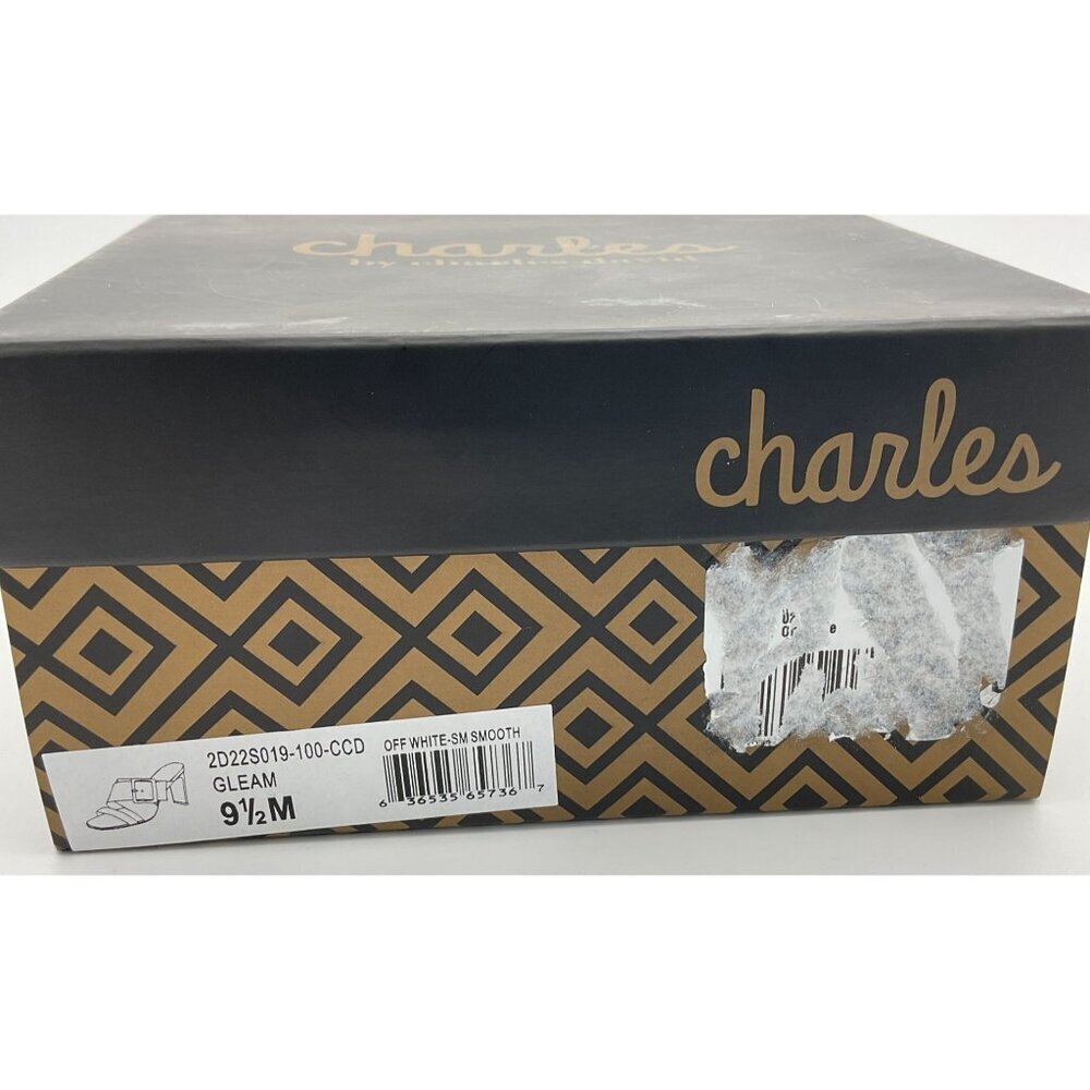 Charles David Gleam Slide Off White Heeled Sandal Colorful Buckle 9.5M NWT - Picture 11 of 11